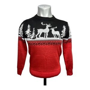 Camii Mia Girls' Reindeer Pullover Crewneck Ugly Christmas Sweater Medium NWT